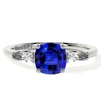 New York, Jewelry, USD 6531,  Shop 14K White Gold Sapphire Engagement Rings 1.30cttw Online