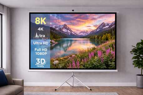 Manama, Electronics, BHD 30,  Projector Screens With Tripod Stand & Wall-Mounted &ndash; All Sizes Available | Call / WhatsApp