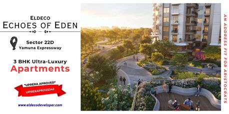 Noida, Real Estate For Sale, INR 20000000,  3 BR,  1090 Sq. Feet,  Eldeco Echoes Of Eden Yamuna Expressway - Three Towers. One Iconic Lifestyle.