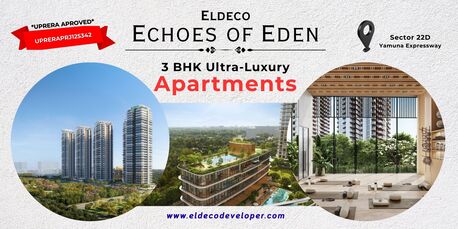 Noida, Real Estate For Sale, INR 20000000,  3 BR,  1090 Sq. Feet,  Eldeco Echoes Of Eden Yamuna Expressway - Three Towers. One Iconic Lifestyle.