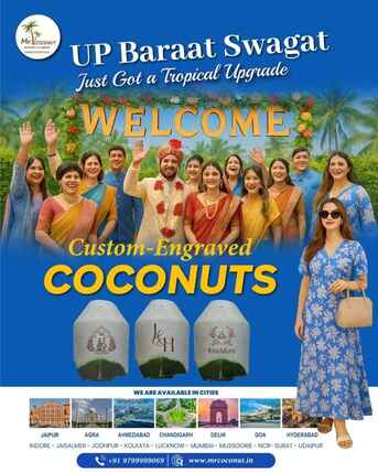 Jaipur, Event Planning, Personalized Coconuts For Baraat Swagat Ceremony