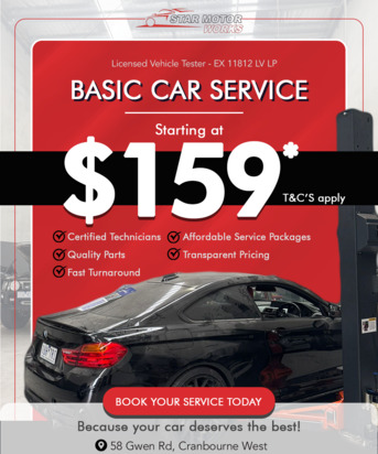 Melbourne, Automotive, Star Motorworks | Basic Car Service Special Offer At $159 Only