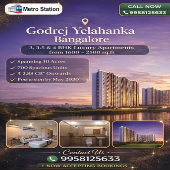 Bangalore, Real Estate For Sale, 3 BR,  1600 Sq. Feet,  Godrej Yelahanka Bangalore New Project &ndash; Investment Guide