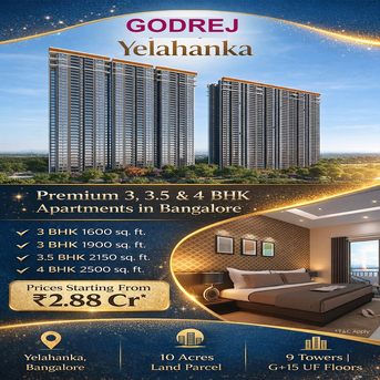 Bangalore, Real Estate For Sale, 3 BR,  1600 Sq. Feet,  Godrej Yelahanka Bangalore New Project &ndash; Investment Guide