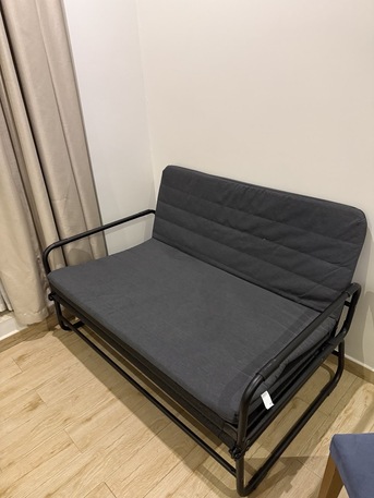 Al Ulaya, Furniture, SAR 100,  Ikea HAMMARN Sofa-bed, Knisa Dark Grey/black -- Used Only For A Few Days