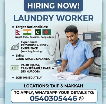 Taif, Jobs, Laundry Worker
