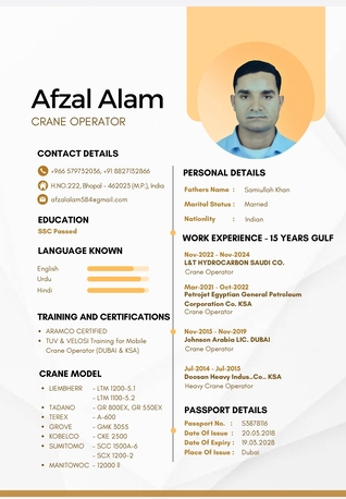 Jubail, Job Seekers, Crane Operator