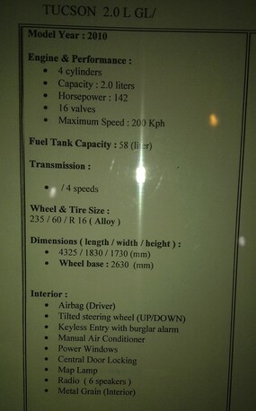 Al Aziziyah, Vehicles, Cars & Trucks , SAR 17500,  Hyundai Tucson,  2010,  Automatic,  307700 KM,   2.0 Liters