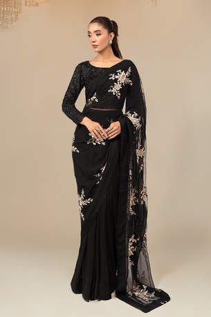 Thuqbah, Clothing & Accessories, SAR 545,  Original Ready To Wear Black Saree