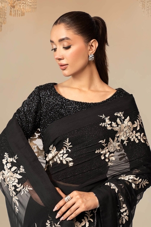 Thuqbah, Clothing & Accessories, SAR 545,  Original Ready To Wear Black Saree