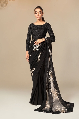 Thuqbah, Clothing & Accessories, SAR 545,  Original Ready To Wear Black Saree