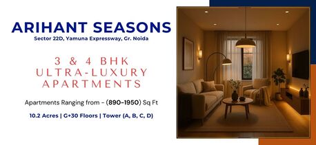 Greater Noida, Real Estate For Sale, INR 20000000,  3 BR,  1070 Sq. Feet,  Arihant Seasons Yamuna Expressway - Premium Residences With Sky-High Views