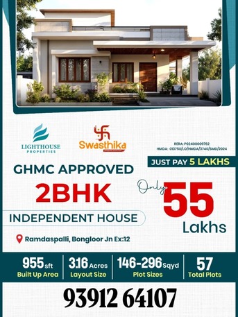 Hyderabad, Residential Plots, INR 21000,  150 Sq. Yard,  SWASTHIKA PROJECT &ndash; HMDA & RERA Approved Layout