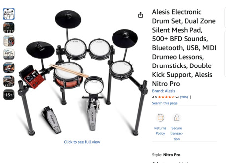 Al Sulaymaniyyah, Musical Instruments, SAR 3000,  Electronic Drum Set. Alesis Nitro Pro Dual Zone Silent Mesh Pad. 10 Pcs