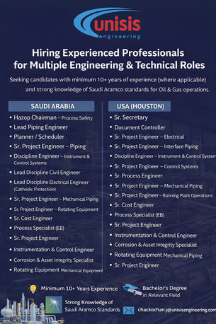 Rabigh, Jobs, Hiring Experienced Professionals For Multiple Technical & Engineering Roles In Saudi Arabi