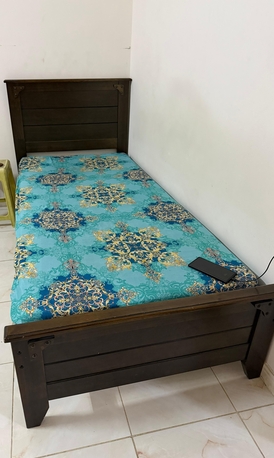 Jubail, Furniture, SAR 350,  L Shaped Big Sofa Set + Single Wooden Cot With Bed