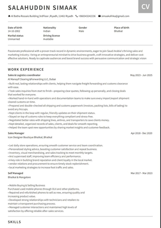 Dammam, Job Seekers, Iam Looking For Sales & Logistics Job