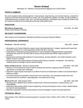 Islamabad, Job Seekers, AI And Machine Learning Engineer Job