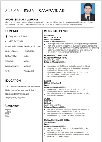 Manama, Job Seekers, SUPERVISOR