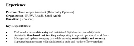 Riyadh, Job Seekers, Ata Entry / Operation Coordinator / IT Support Available &ndash; KSA