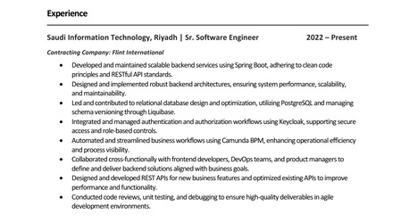 Riyadh, Job Seekers, Looking For Job Opportunity (Sr. Software Engineer)