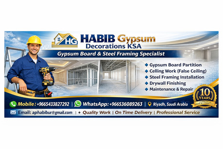 Al Batha, Job Seekers, Al Habib Gypsum Decorations Ksa