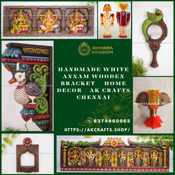 Chennai, Businesses For Sale, Beautiful White Annam Bracket &ndash; Handmade Wooden Wall Decor For Pooja Room