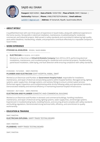 Riyadh, Job Seekers, Mantenance Electrican