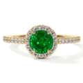 USD 2623,  Buy Lab Grown Round Emerald Halo Ring With Diamonds