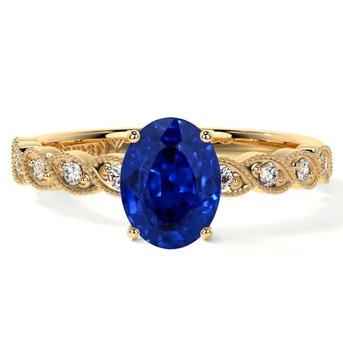 New York, Jewelry, USD 3455,  Classic 1.12cttw Sapphire Vintage Engagement Ring At GemsNY
