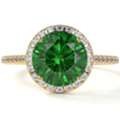 USD 1899,  Sale On Dainty Halo Tsavorite Ring (0.33cttw) &ndash; Elegant Green Ring At GemsNY