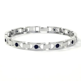 New York, Jewelry, USD 5185,  Stylish Mens Bracelet With Blue Sapphire Stones