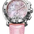AED 16500,  Elegant Chopard Happy Sport Chronograph Quartz &ndash; Pink Mother-of-Pearl Dial