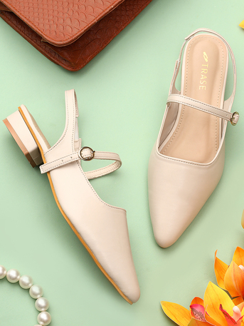 New Delhi, Clothing & Accessories, INR 799,  Stylish Mary Slingback Heels - Low Block Heels Women&rsquo;s Shoes, Vegan Leather, ₹799