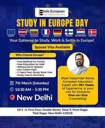 New Delhi, Education, Study In Europe Day &ndash; Exclusive One-on-One Counselling Event In New Delhi