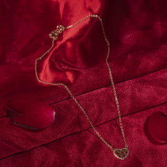 Mumbai, Jewelry, INR 1699,  Rose Gold Heart Cz Stone Pendant