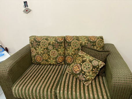 Al Rehab, Furniture, SAR 1000,  Excellent Condition 9 Seater Sofa Set (3+2+2+1+1) With Cushions And Single Bed With Mattre