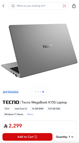 Riyadh, Computers, SAR 2100,  Tecno Laptop