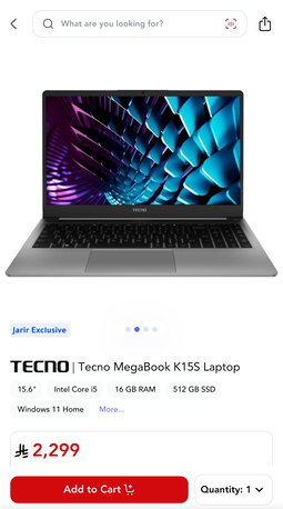 Riyadh, Computers, SAR 2100,  Tecno Laptop