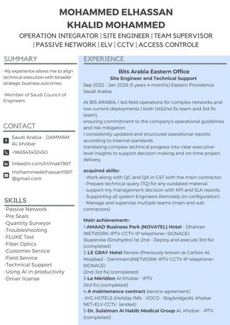 Khobar, Job Seekers, Operation Integrator | Site Engineer | Team Supervisor