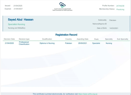 Riyadh, Job Seekers, Nurse