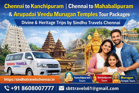 Chennai, Travel, Chennai To Kanchipuram, Chennai To Mahabalipuram & Arupadai Veedu Murugan Temples Tour Pac
