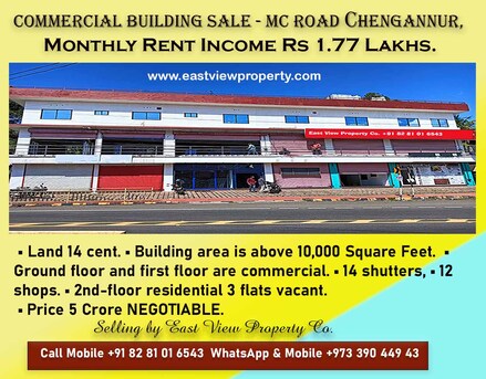Manama, Shops, Commercial Building For Sale Chengannur, Kerala - Monthly Income 1.77 Lakh - Call 39044943