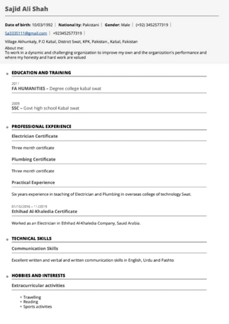 Islamabad, Job Seekers, Manitenance Electrical Tecnetion Job