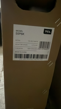 Al Farooq, Appliances, SAR 1200,  TCL 55P6K TV