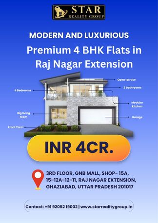 Ghaziabad, Real Estate For Sale, 4 BR,  3165 Sq. Feet,  Buy Premium 4 BHK Flats In Raj Nagar Extension At Best Price