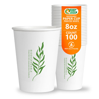 Dubai, Household Items, EcoEdge 8 Oz Disposable Heavy-Duty Party Paper Cups | 100% Natural