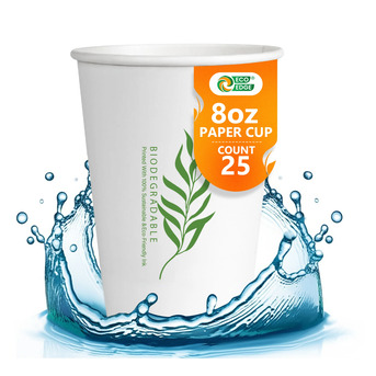 Dubai, Household Items, EcoEdge 8 Oz Disposable Heavy-Duty Party Paper Cups | 100% Natural