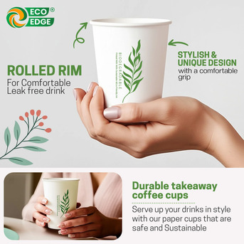 Dubai, Household Items, EcoEdge 8 Oz Disposable Heavy-Duty Party Paper Cups | 100% Natural