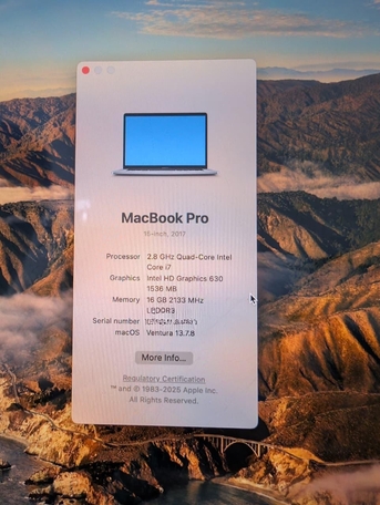 Dammam, Computers, SAR 1450,  Macbook PRO 2017 Core I7 16GB 256GB 15 Screen